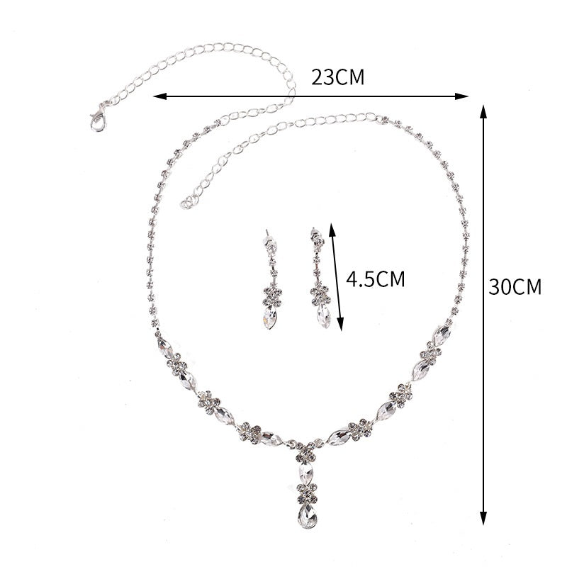 Zircon Necklace And Earrings Set Jewelry