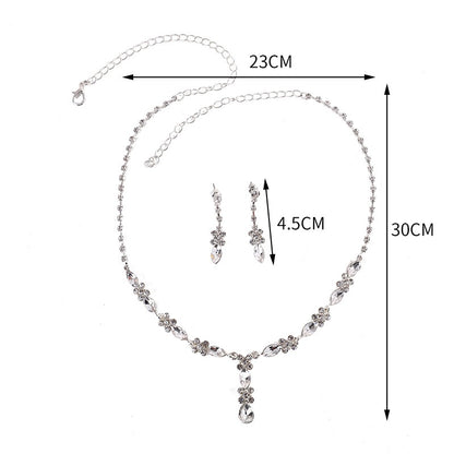Zircon Necklace And Earrings Set Jewelry