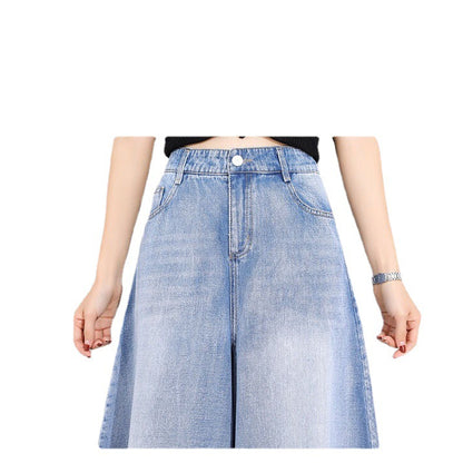 Drop Wide Leg Jeans Skirt Women apparel & accessories