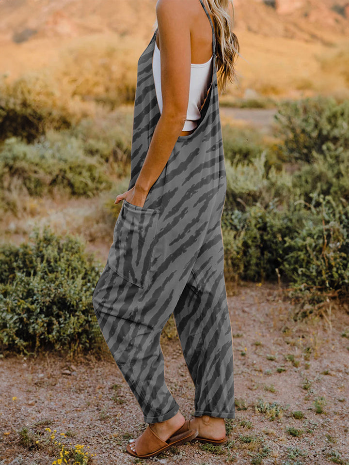 Printed V-Neck Sleeveless Jumpsuit Bottom wear