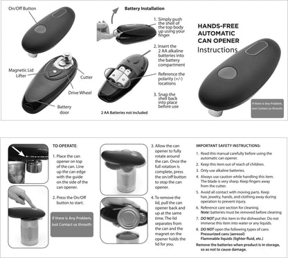 One Touch Portable Kitchen Hand Free Can, Jar Opener Tool HOME