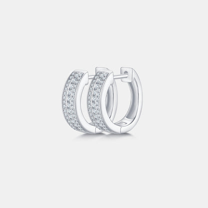 Moissanite 925 Sterling Silver Huggie Earrings apparel & accessories