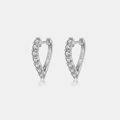 Inlaid Zircon 925 Sterling Silver Heart Earrings apparel & accessories