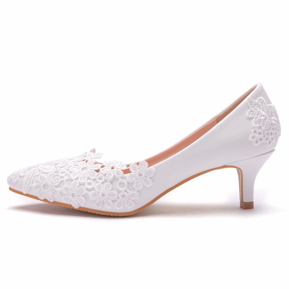 Women's Fashion Simple Lace Flower Wedding Shoes Shoes & Bags