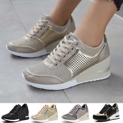 Women Lace-up Sneakers Height Increasing 6.5cm Shoes & Bags