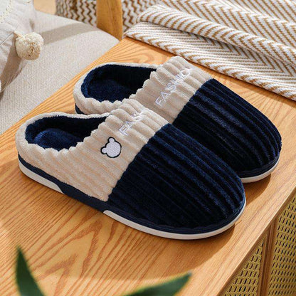 Bear Embroidery Home Couple Winter Slippers Shoes & Bags