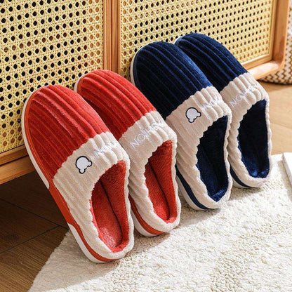 Bear Embroidery Home Couple Winter Slippers Shoes & Bags