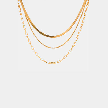 18K Gold-Plated Triple-Layered Necklace apparel & accessories