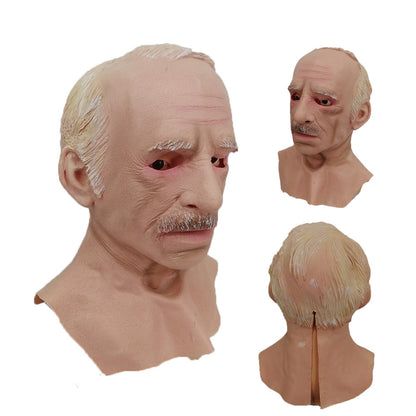 Bald Grandpa Mask & wig Latex halloween