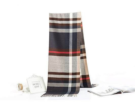 All-match Simple Men's Plaid Warm Scarf Men's Scarves