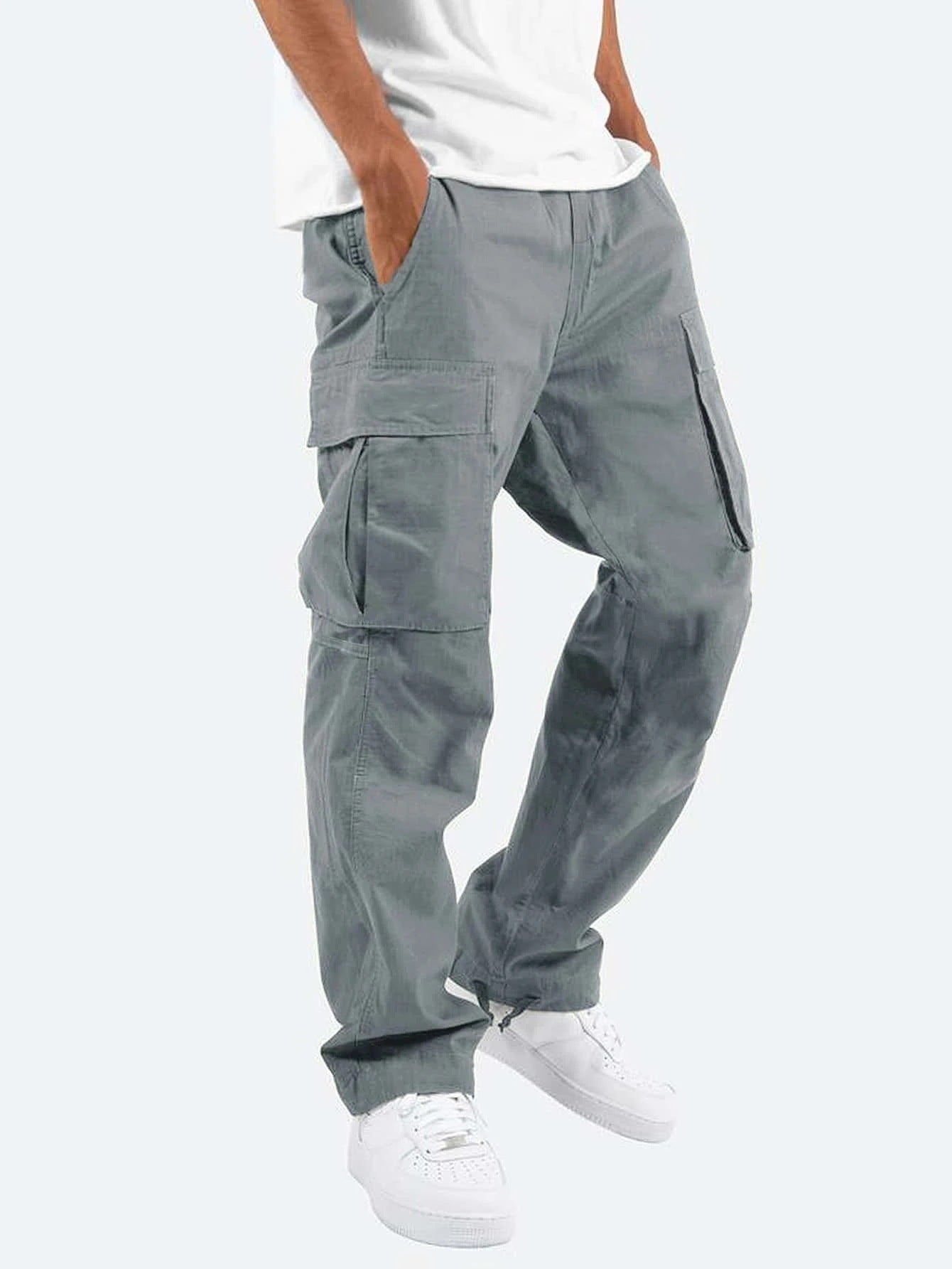 Men's Workwear Drawstring Multi-pocket Casual Pants apparel & accessories