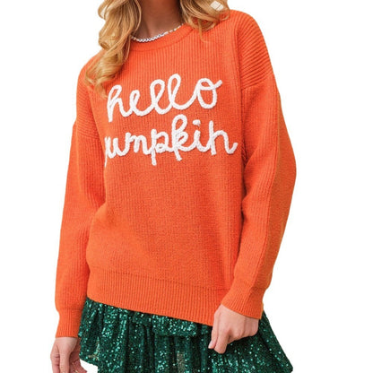 Women's Halloween Crew Neck Pullover Sweater apparels & accessories