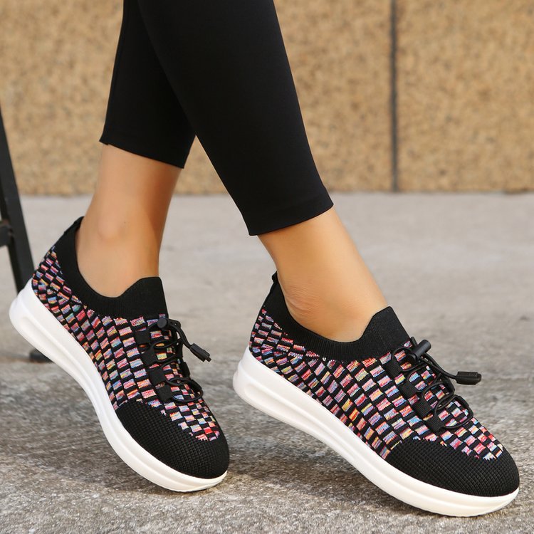 Casual Fashion Running Shoes Flying Woven Women's Breathable Shoes Shoes & Bags