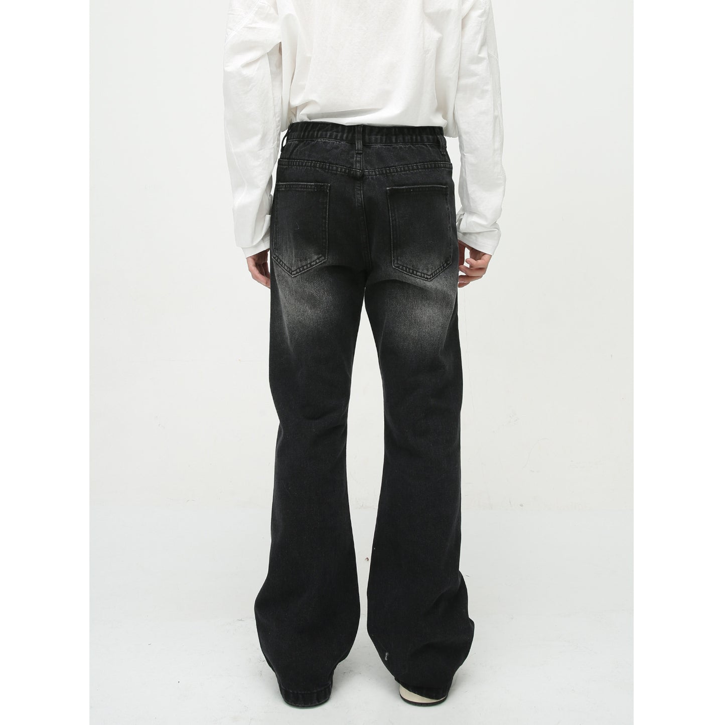 Loose Washed-out Slightly Flared Jeans men's clothing