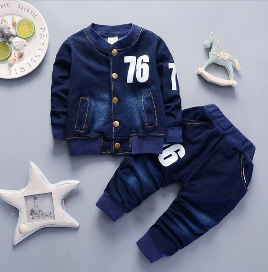 Boys Denim Long Sleeve Casual Suit Kids clothes