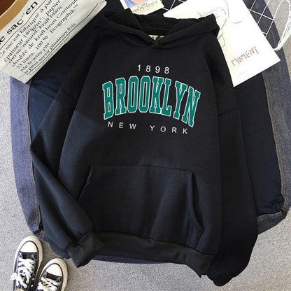 Brooklyn New York Printed Women Hoodie Dresses & Tops