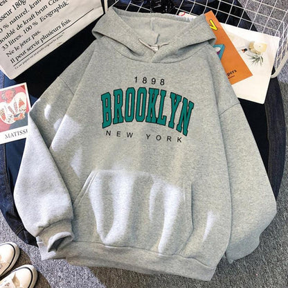 Brooklyn New York Printed Women Hoodie Dresses & Tops