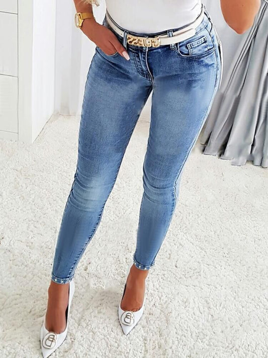 Rhinestone Skinny Jeans with Pockets apparel & accessories
