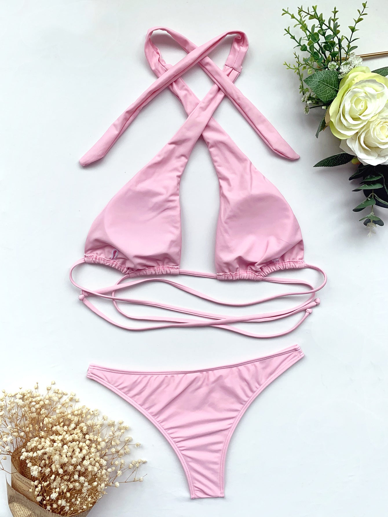 Bikini Solid Color Suit Swimsuit Straps apparel & accessories