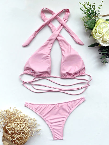 Bikini Solid Color Suit Swimsuit Straps apparel & accessories