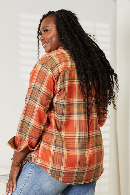 Plaid Dropped Shoulder Shirt Dresses & Tops