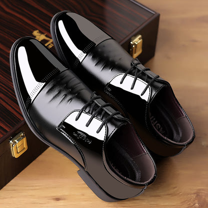 Casual Glossy Patent Leather Pointed Toe Men's Shoes Shoes & Bags