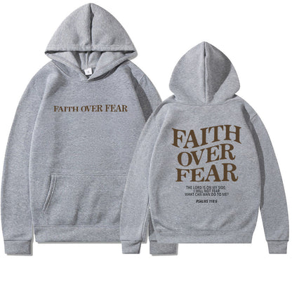 Hoodie Faith Fear Printed Sweatshirt apparels & accessories