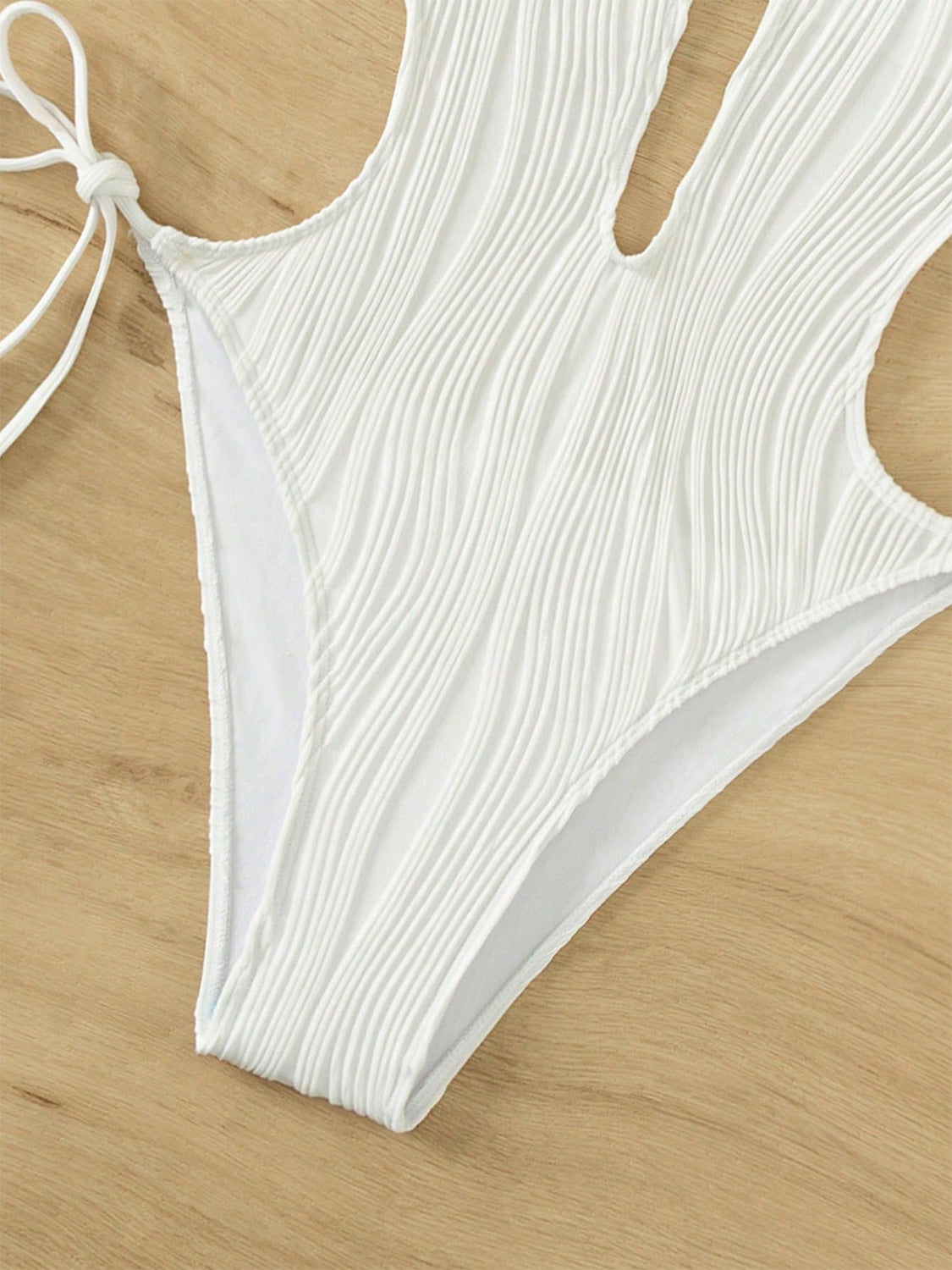 Textured Cutout Tied One-Piece Swimwear apparel & accessories