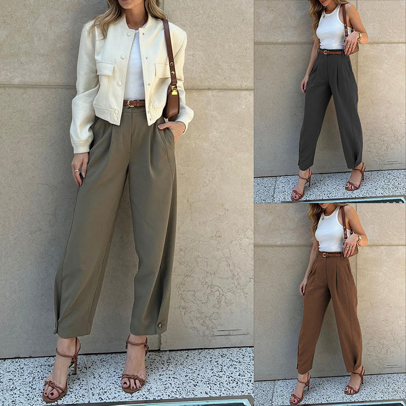 Women's Fashion Solid Color Loose Suit Pants apparel & accessories