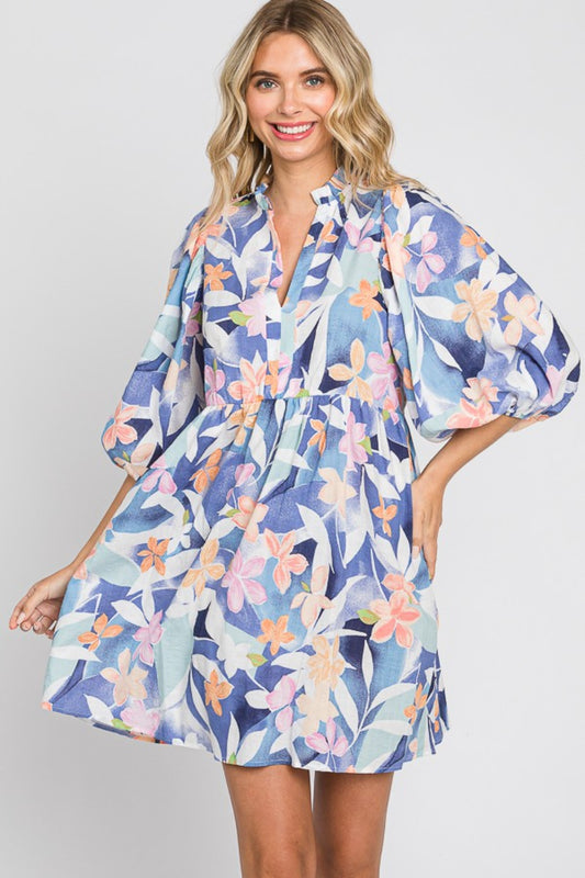 GeeGee Floral Print Mini Dress Dresses & Tops