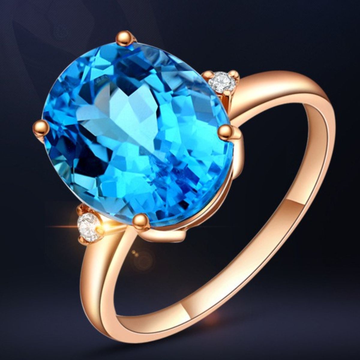 Rose Gold-Plated Artificial Gemstone Ring apparel & accessories