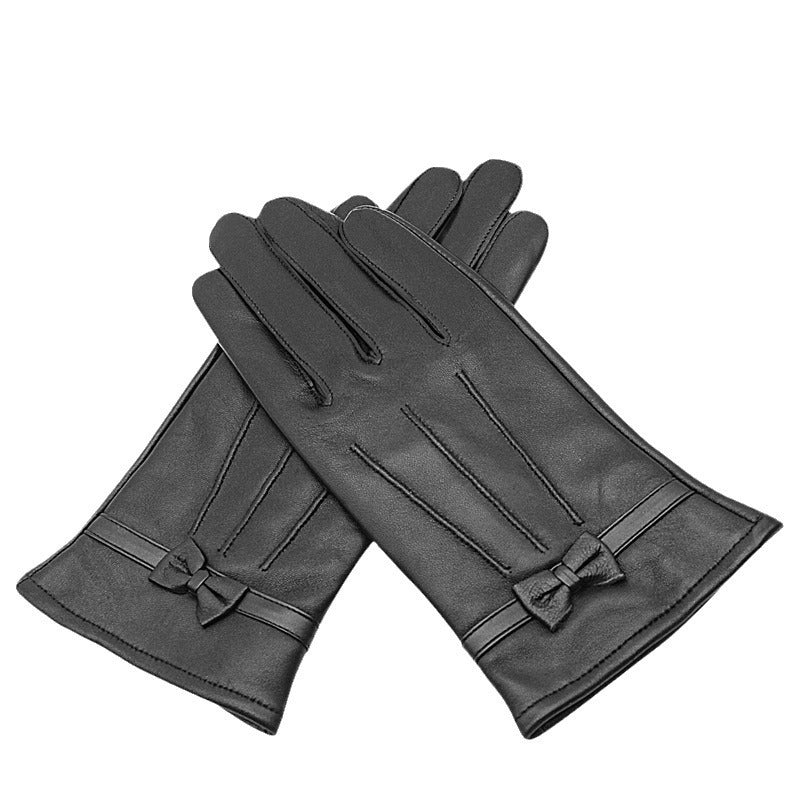 Autumn And Winter Women's Leather Gloves Fleece-lined Thick Windproof Warm Touch Screen Sheepskin apparels & accessories