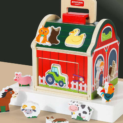 Wooden Farm Matching Early Education Toys 0