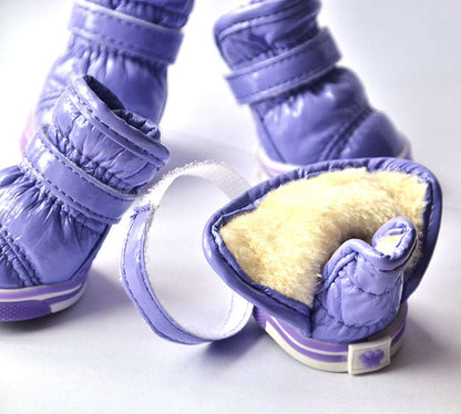 PU Warm Pet Dog Shoes In Winter pet cloths