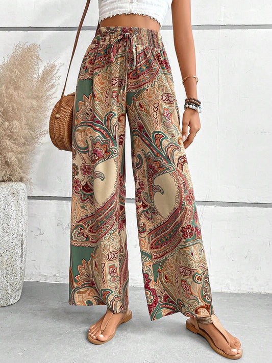 Printed Wide Leg Pants apparel & accessories