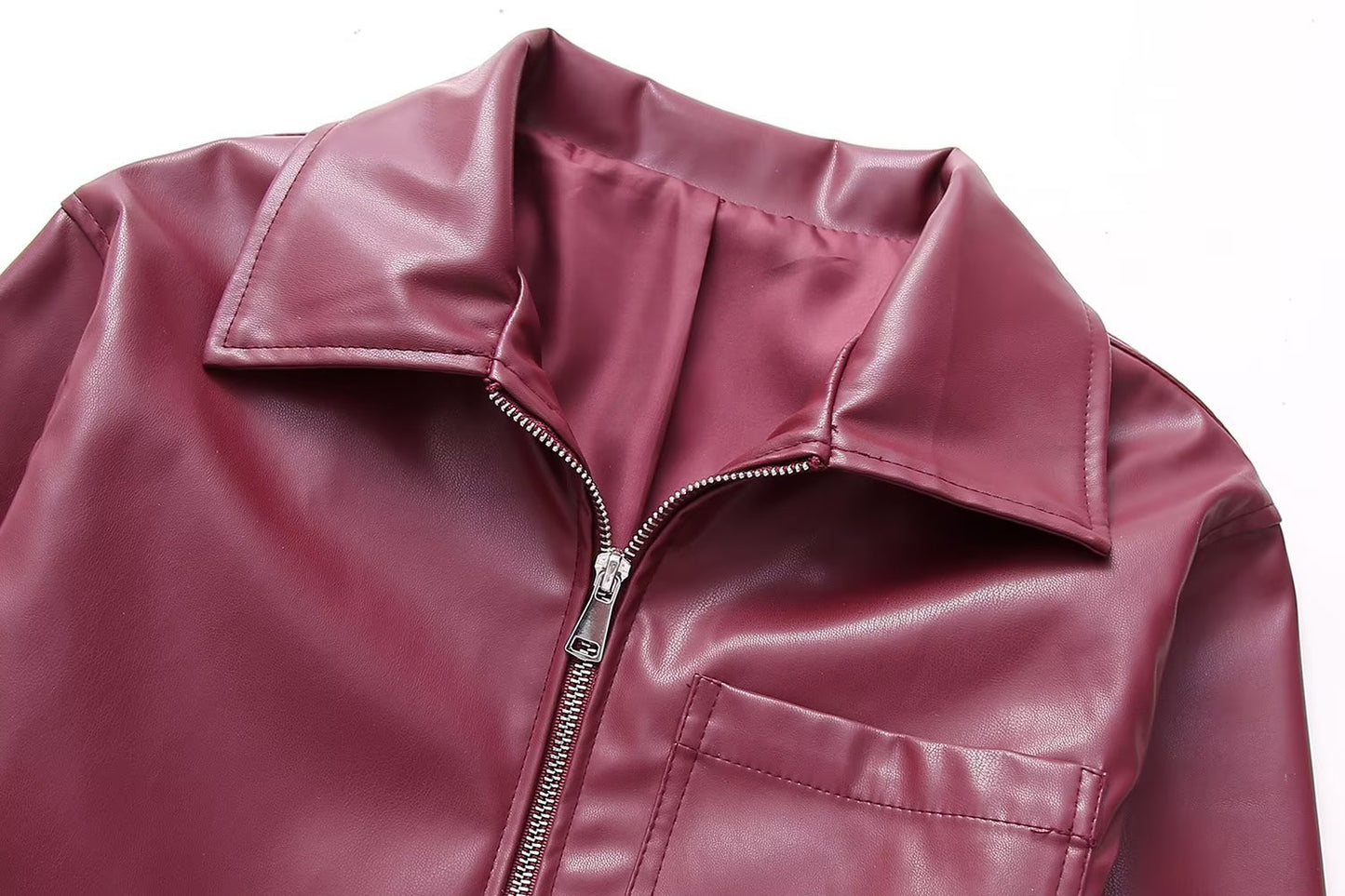 Cool And Wild Lapel Leather Biker's Leather Jacket apparel & accessories