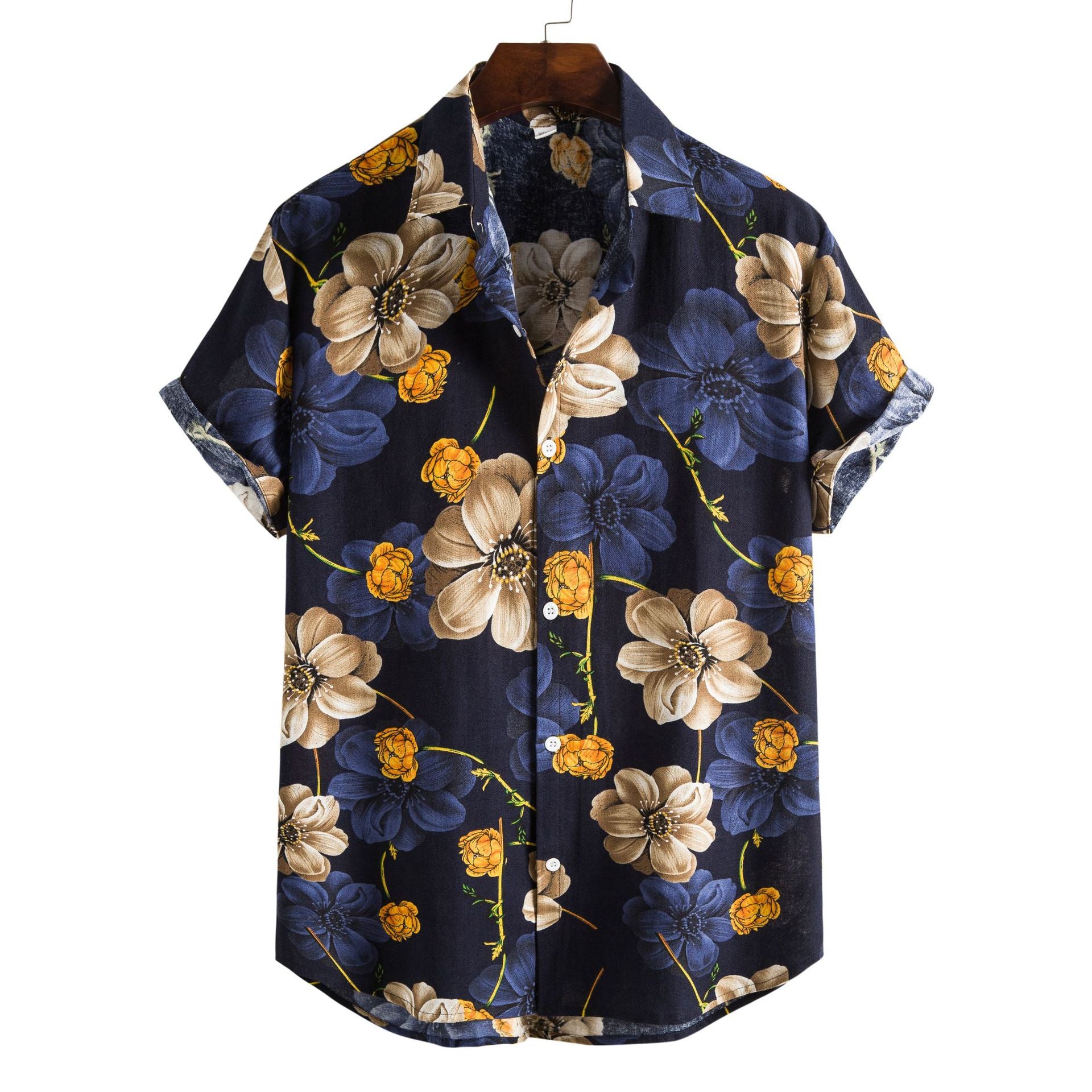 Printed Casual Men's Short-sleeved Shirt Lapel apparel & accessories