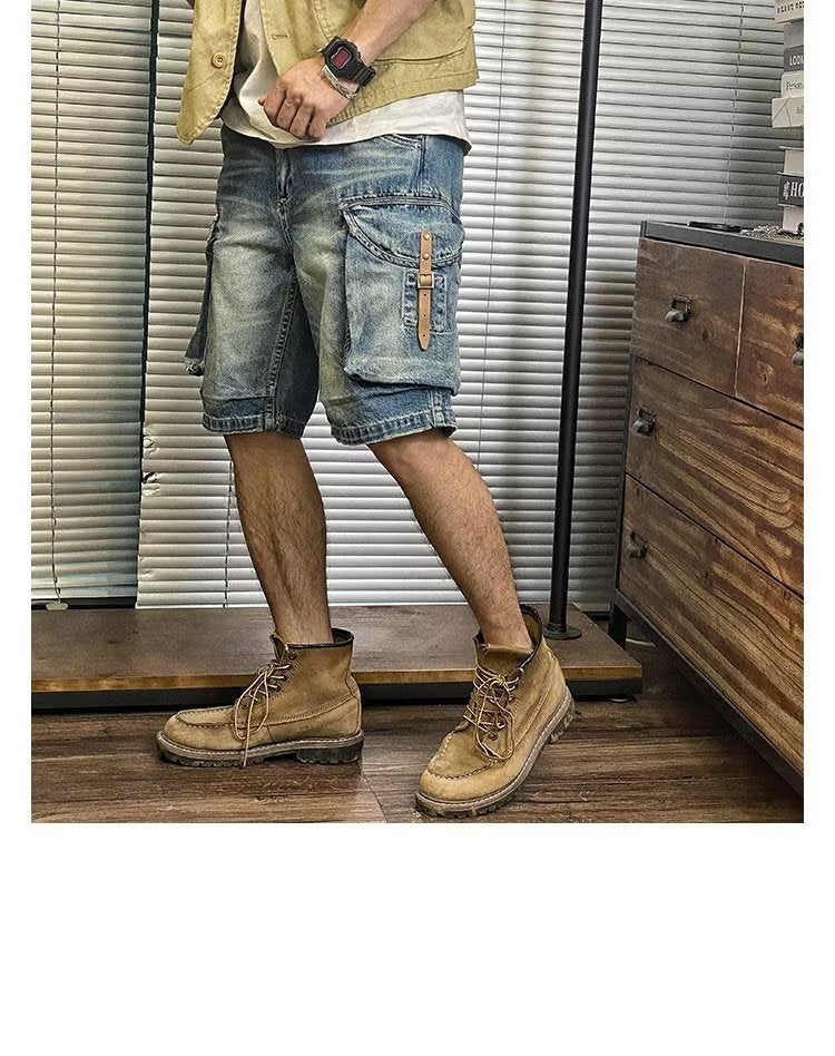 Men's Summer Thin Loose American Washed Denim Shorts apparel & accessories