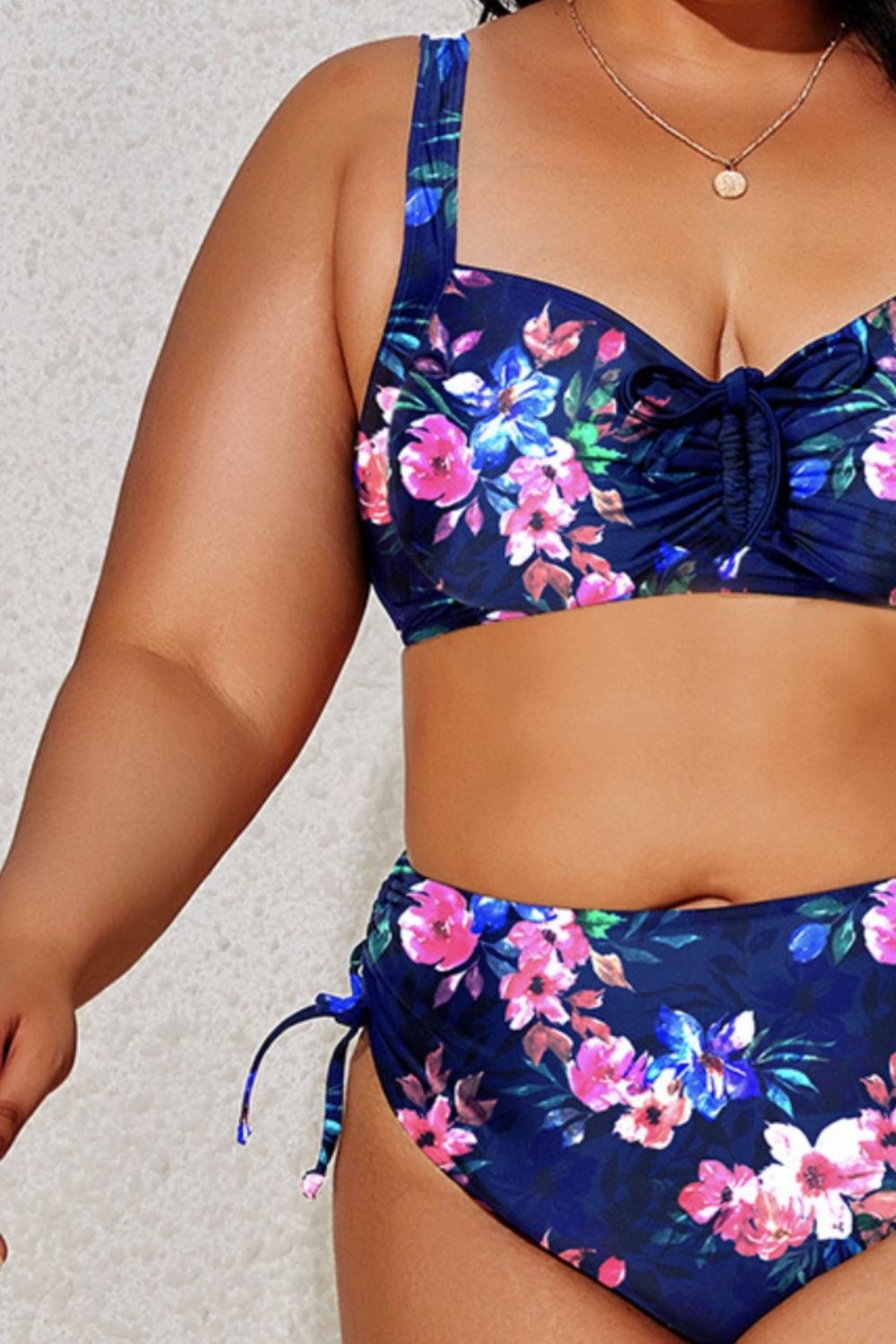 Plus Size Printed Wide Strap Two-Piece Swim Set apparel & accessories