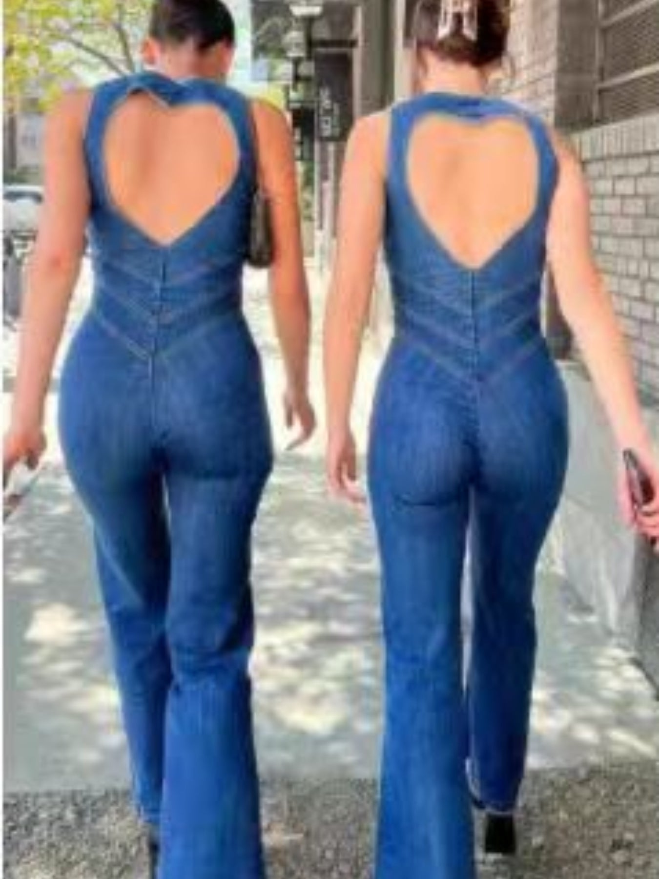 Slim Fit Street fashion Retro Style High Waist Denim Jumpsuit apparel & accessories