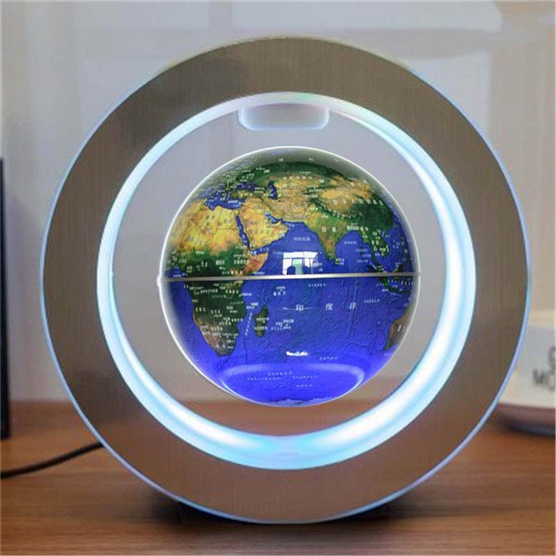 Round LED World Map Floating Globe Magnetic Levitation Light Anti Gravity Magic Gadgets