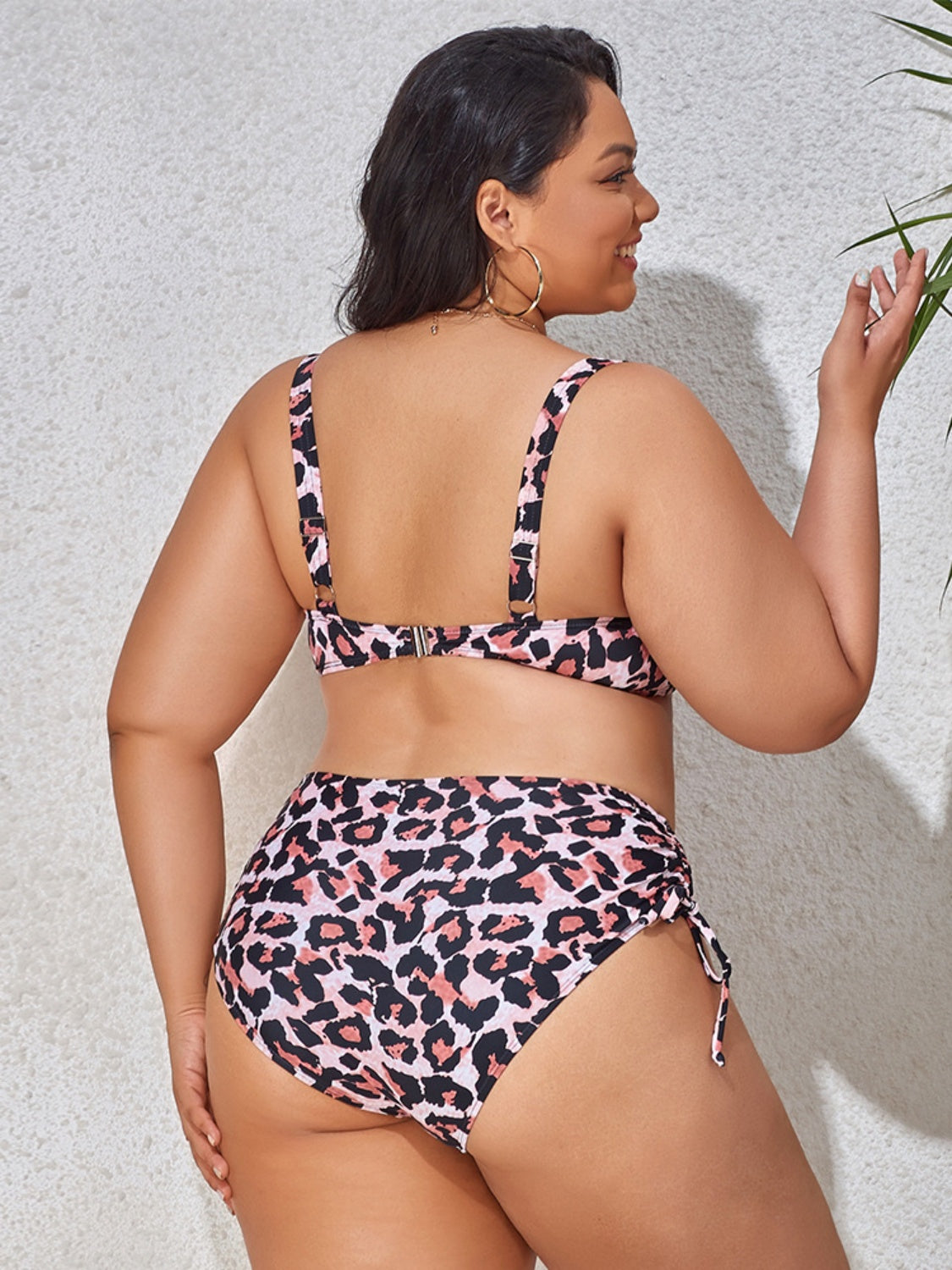 Plus Size Printed Wide Strap Two-Piece Swim Set apparel & accessories