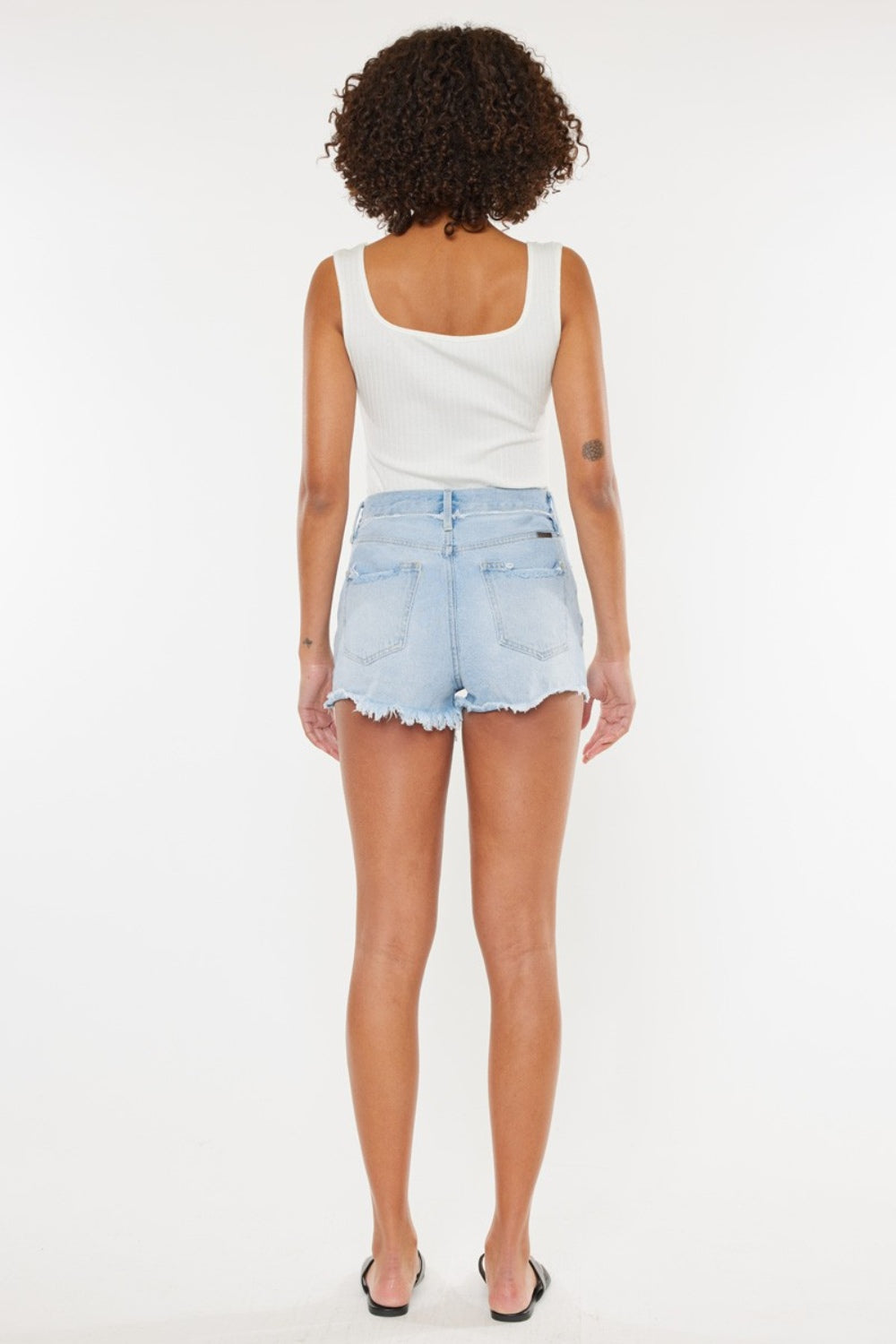 Kancan Distressed Button Fly Denim Shorts Bottom wear