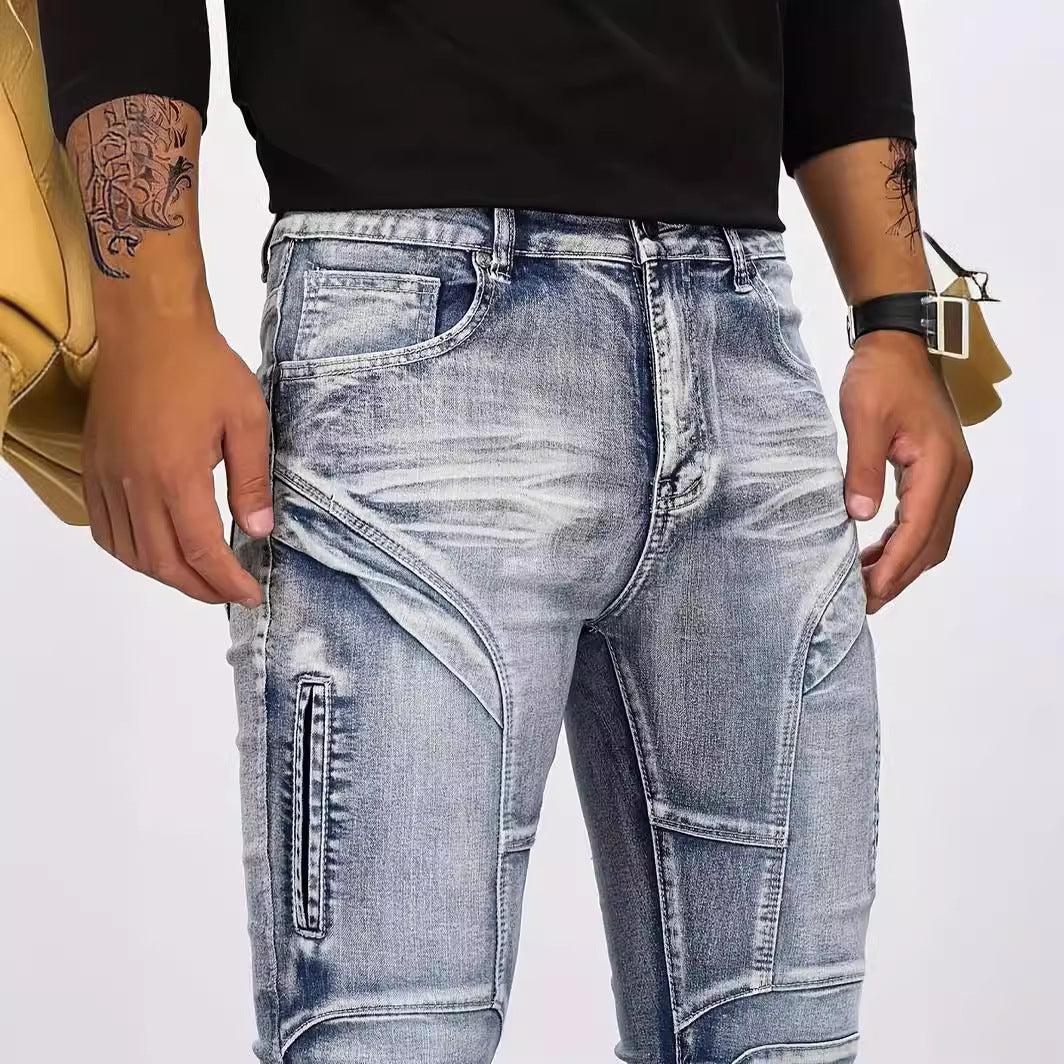 Retro Casual Stretch Motorcycle Jeans For Men apparel & accessories