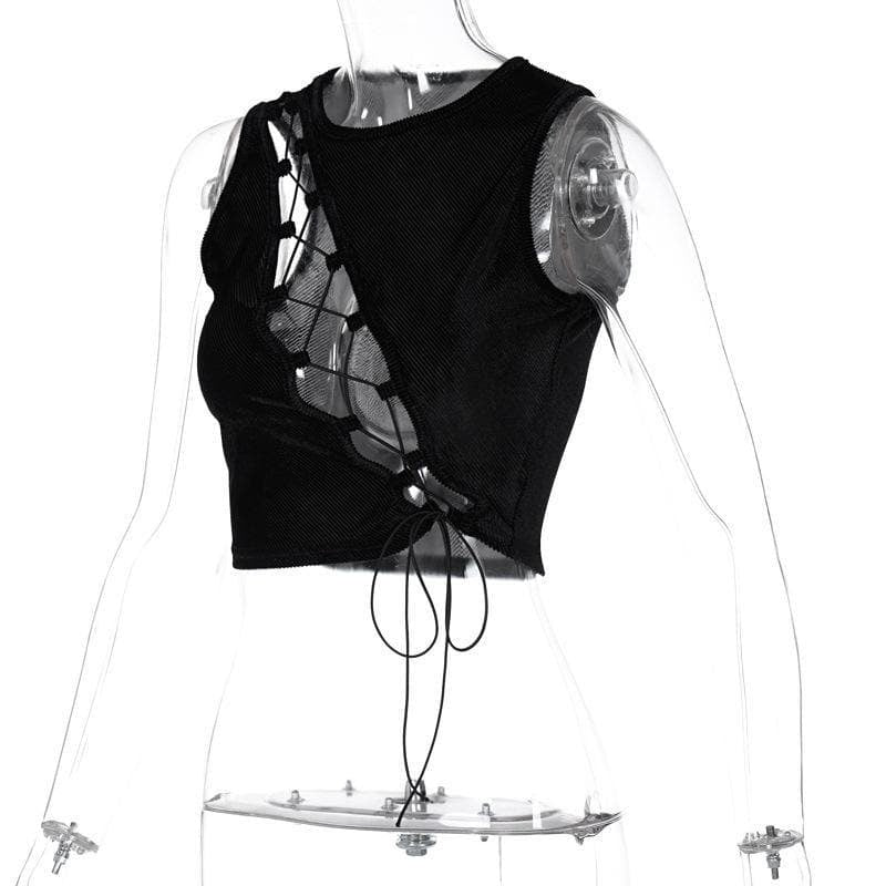 Chest Cutout Strap Sexy Vest apparels & accessories