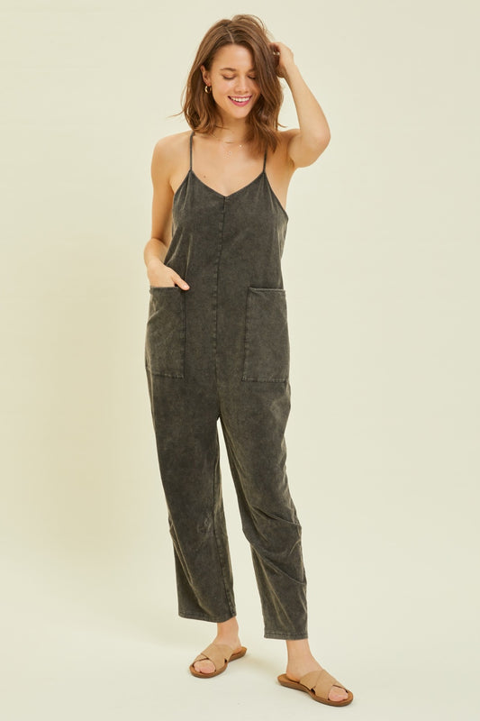 HEYSON Mineral-Washed Oversized Jumpsuit Bottom wear