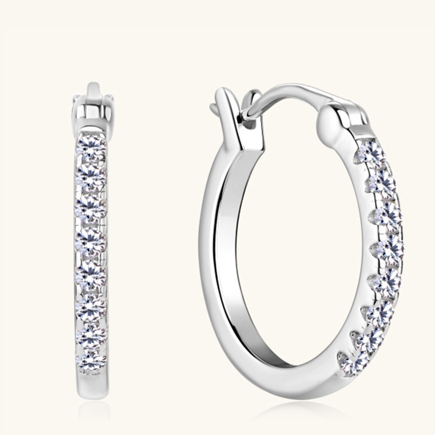 925 Sterling Silver Moissanite Huggie Earrings apparel & accessories