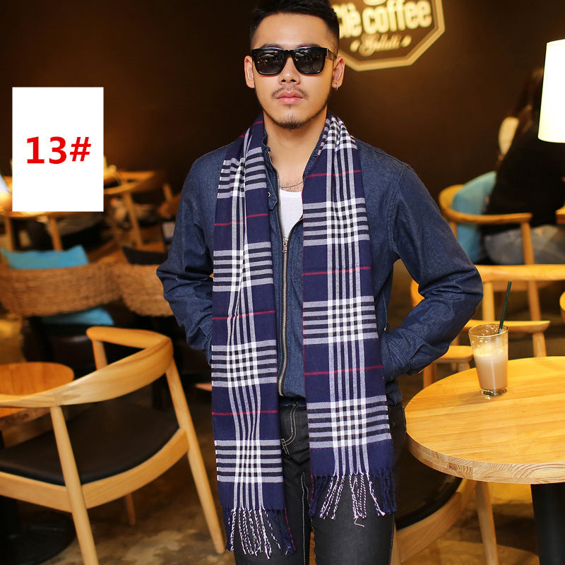 Men's Fashion Casual Warm Plaid Scarf Men's Scarves