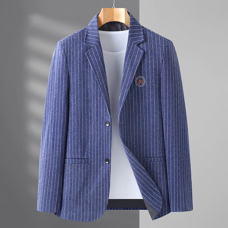 Men's Wool Striped Tweed Suit Jacket T-Shirt