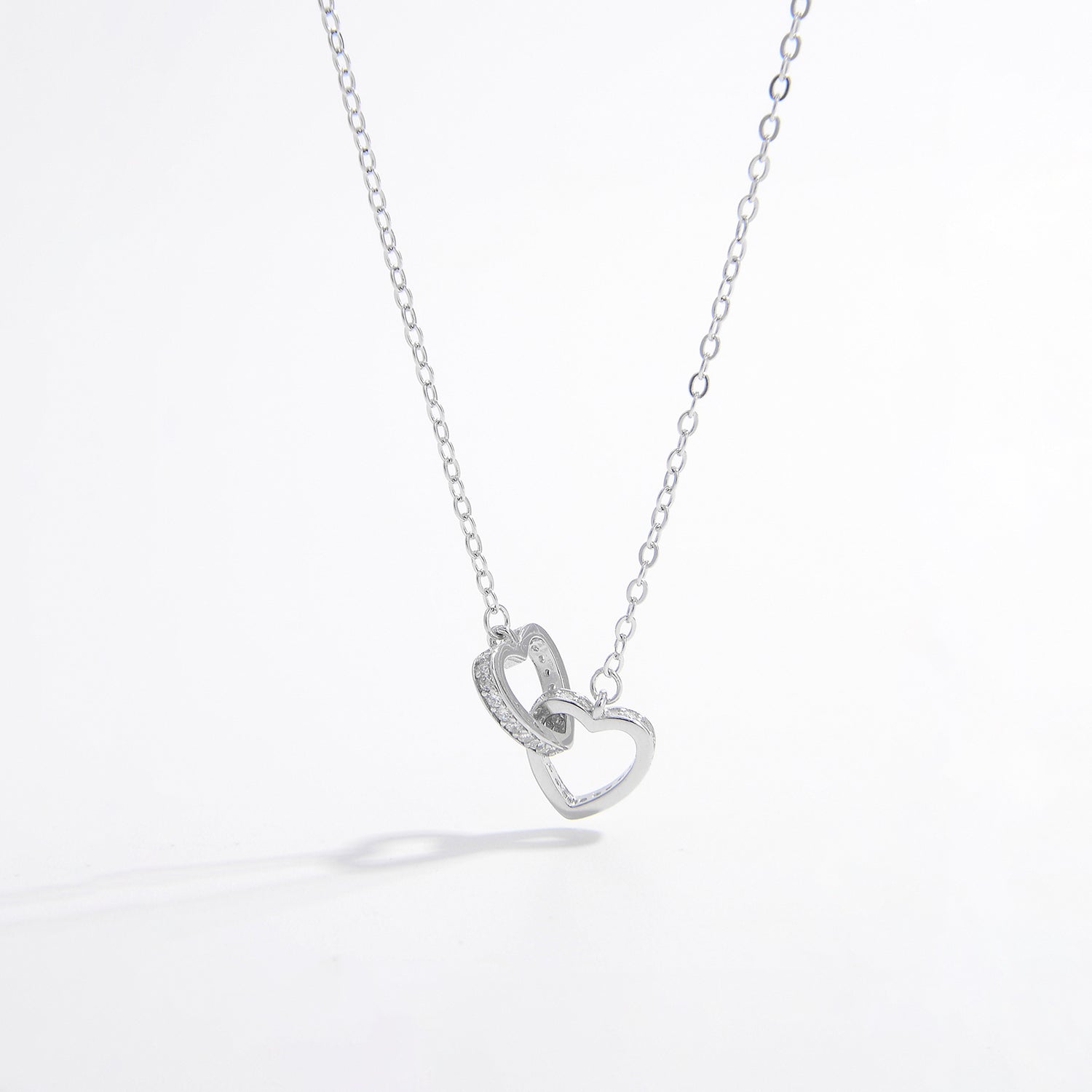 925 Sterling Silver Inlaid Zircon Heart Necklace apparel & accessories